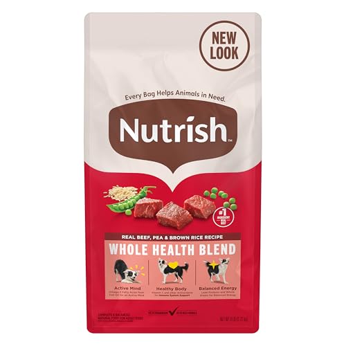 Nutrish Real Beef, Pea & Brown Rice Recipe Whole Health Blend Dry Dog Food, 6 lb. Bag, Packaging May Vary (Rachael Ray)