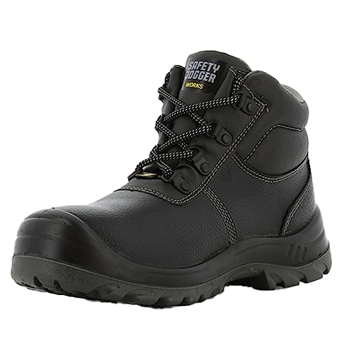 SAFETY JOGGER Sicherheitsschuhe mit Stahlkappe Herren Leicht - Bestboy - S3 / S1P Arbeitsschuh für Damen, rutschfeste Stahlsohle, Stoßdämpfender, Wasserabweisender Sicherheitsstiefel, Schwarz, 45 EU