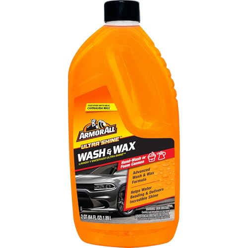 Armor All Ultra Shine Car Wash and Car Wax by Armor All, Gifts for Dad, Cleaning Fluid for Cars, Trucks, Motorcycles, 64 Fl Oz Each