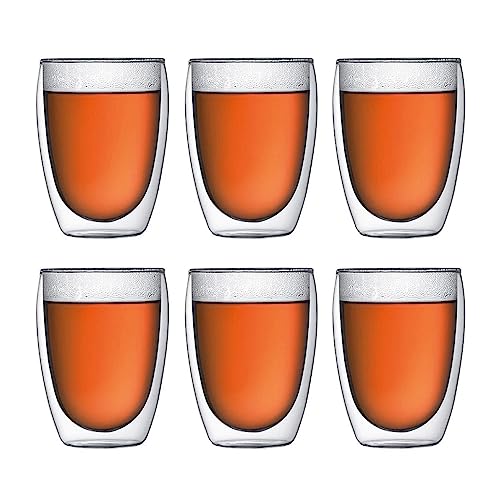Bodum 4559-10-12 pavina 6-teiliges Gläser-Set (Doppelwandig, isoliert, 0,35 liters) transparent