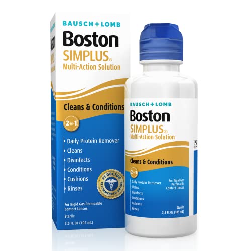 Boston SIMPLUS Multi-Action Contact Lens Solution to Clean and Condition Rigid Gas Permeable Lenses from Bausch + Lomb, 3.5 fl. oz.