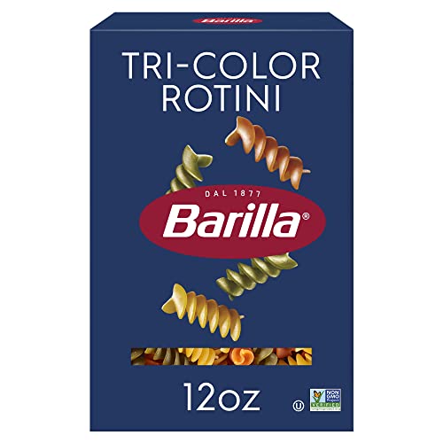 Barilla Tri-Color Rotini Pasta, 12 oz. Box - Non-GMO Pasta Made with Durum Wheat Semolina - Kosher Certified Pasta