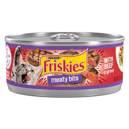 Purina Friskies Meaty Bits with Beef in Gravy Wet Cat Food - (24) 5.5 oz. Cans