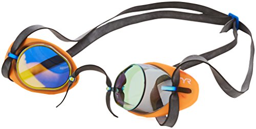 TYR Lunettes de natation Adultes Socket Rockets 2.0 Miroir, Multicolore/Orange, Rainbow
