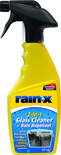 Rain-X 2-in-1 Glass Cleaner + Rain Repellent – Streak-Free Shine & Advanced Water Beading – Helps Protect Against Rain, Snow, Ice & Insects – Quick & Easy Spray Application – 500ml