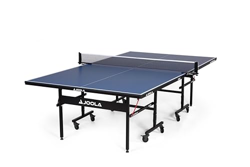 JOOLA Inside Professional MDF Indoor Ping Pong Table with Quick Clamp Table Tennis Net and Post Set - 10 Minute Easy Assembly - Tournament Quality - Foldable with Single Player Playback Mode