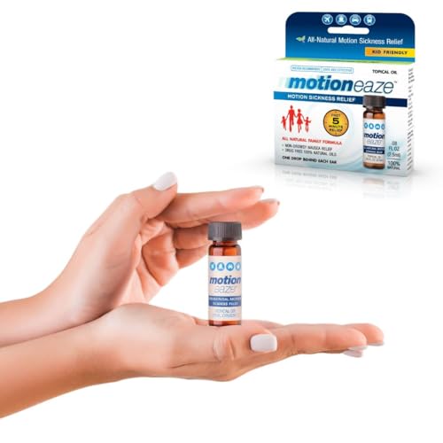 MotionEaze Non-Drowsy Motion Sickness Relief - All Natural Drug Free Formula - Made in The USA - 2.5ml Bottle