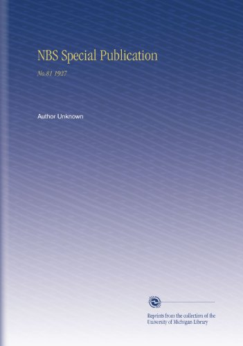NBS Special Publication: No.81 1927