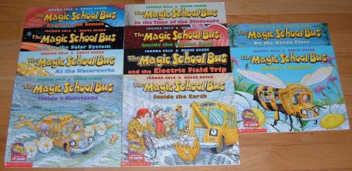 Set 10 Scholastic The Magic School Bus Books: Inside a Beehive/On the Ocean Floor/Inside the Earth/And the Electric Field Trip/Inside the Human Body/In the Time of the Dinosaurs/Inside a Hurricane/At the Waterworks/Lost in the Solar System/Explores..