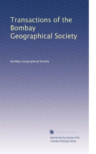 Transactions of the Bombay Geographical Society