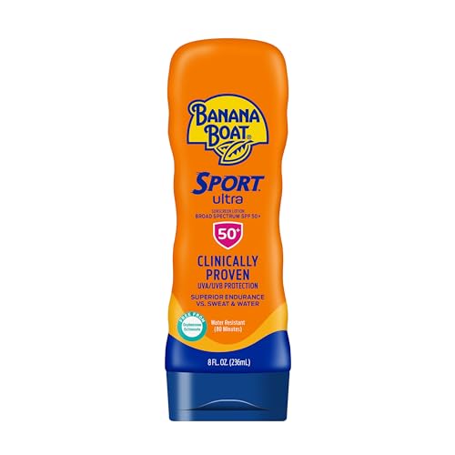 Banana Boat Sport Ultra SPF 50 Sunscreen Lotion, 8oz | Banana Boat Sunscreen SPF 50 Lotion, Oxybenzone Free, Sunblock, Water Resistant, 8oz