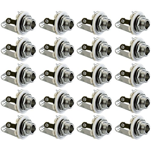 GLS Audio 1/4-Inch Jacks Female TS Mono Panel Mount Jack - 20 Pack
