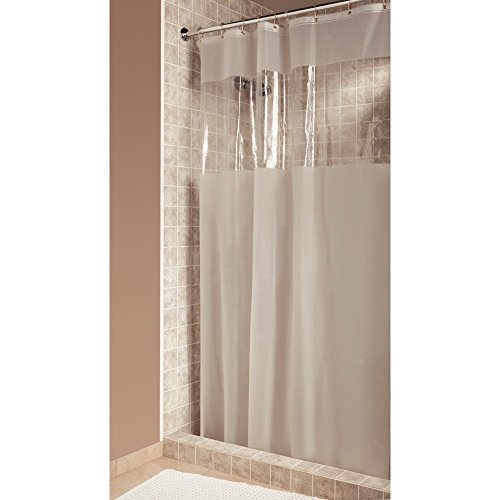 iDesign Hitchcock EVA Plastic Shower Liner Mold and Mildew Resistant for use Alone or With Fabric Curtain for Master, Guest, Kid's Bathroom, 108 x 72 Inches, Frost and Clear