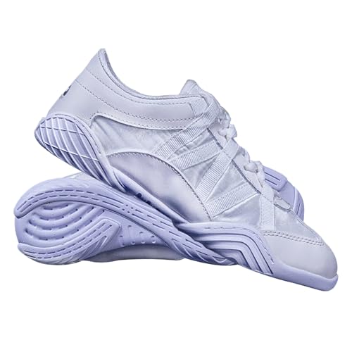 Nfinity Evolution White Cheer Shoes for Youth Girls – Breathable, High-Performance Sneakers for Cheerleading and Sports – Lightweight & Built to Last