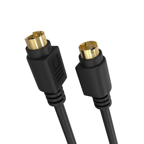 Cmple - S-Video SVideo (SVHS) Gold Plated Cable 4 pin (Black, 6FT/1.8M)