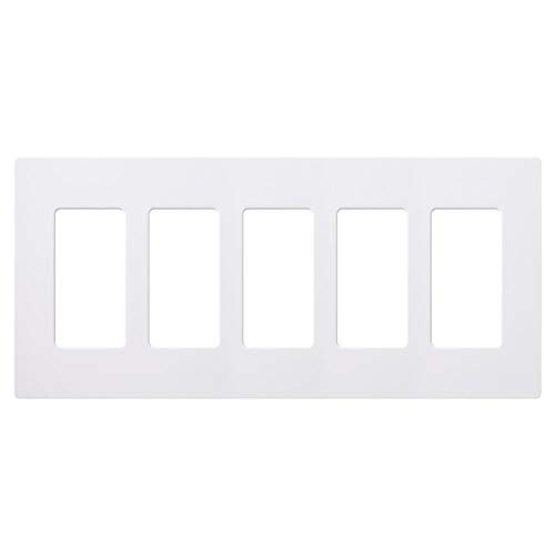 Lutron CW-5-WH Claro 5-Gang Wallplate, White