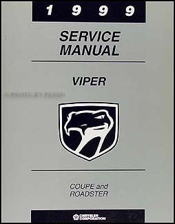 1999 Dodge Viper Coupe and Roadster Repair Shop Manual Original