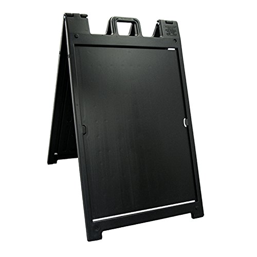 Plasticade Signicade Deluxe A Frame Durable Folding Double Sided Portable Sidewalk Curb Sign Display with Quick-Change System, Black
