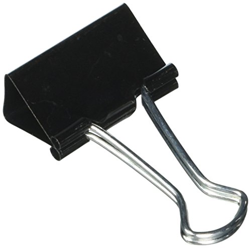 Universal 10210 Medium Binder Clips, 5/8-Inch Capacity, 1 1/4-Inch Wide, Black, 12/Box