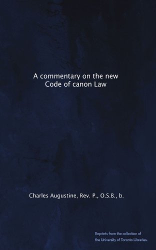 A commentary on the new Code of canon Law