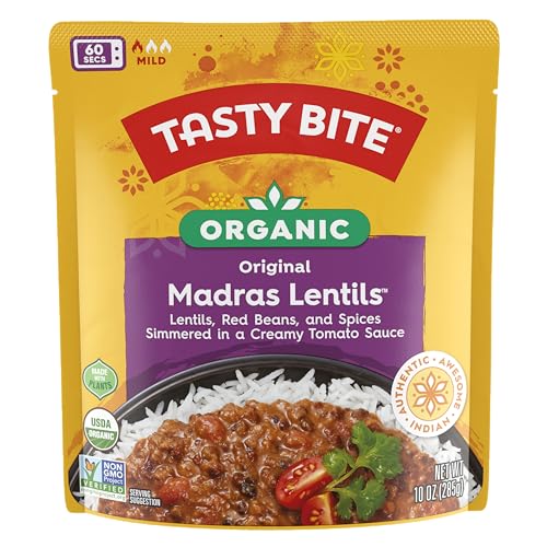 Tasty Bite Organic Madras Lentils, 10 Ounce, Ready to Eat, Microwavable Entree, Vegetarian