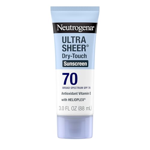 Neutrogena Ultra Sheer Dry-Touch Water Resistant and Non-Greasy Sunscreen Lotion with Broad Spectrum SPF 70, 3 Fl Oz (Pack of 1)