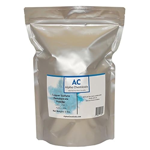 Copper Sulfate Pentahydrate - 25.2% Cu - 5 Pounds - Easy to Dissolve - Powder