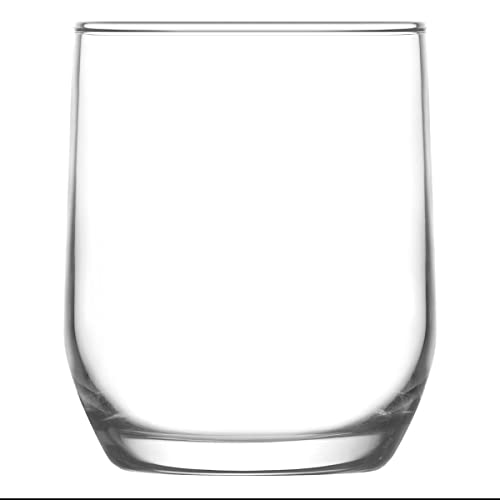 LAV Sude Tumbler Glasses - 315ml - Clear - Pack of 6 - Stemless Kitchen Water Whiskey Wine Gin Juice Cocktail Drinking Glass Set