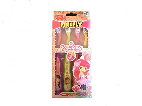 Dr. Fresh Strawberry Shortcake Suction Cup Toothbrush - 4 Count, Soft, Pink, Purple, Reusable, Manual