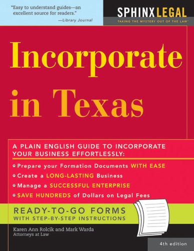 Incorporate in Texas, 4E