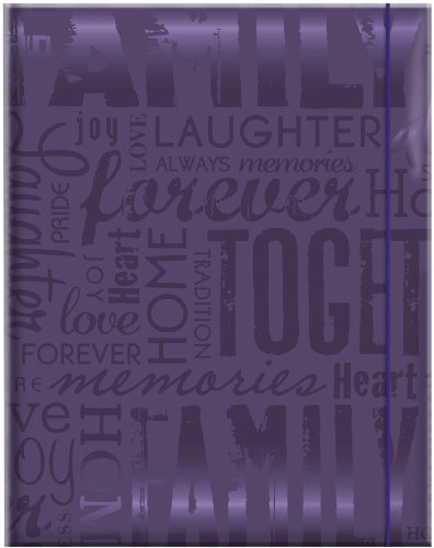 MCS Embossed Family 100-Pocket 4x6 Photo Album, Purple