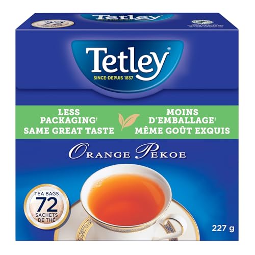 Tetley Orange Pekoe Black Tea - 72 Tea Bags, 227 Grams, Kosher, Contains Caffeine