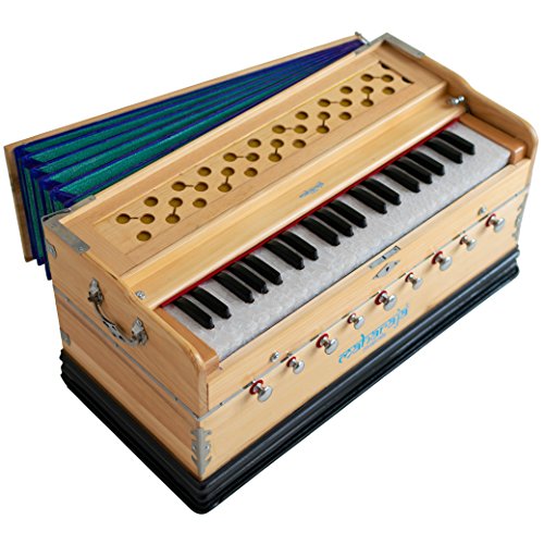 MAHARAJA Harmonium 9 Stopper - Sangeeta - 3½ Octave - With Coupler, Come with Book & Bag - Tuned to A440 (PDI-ABG)