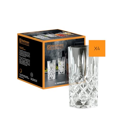 Nachtmann 4-teiliges Longdrinkgläser Set, 395 ml, Noblesse, 89208, Cocktailgläser aus Kristallglas, Trinkgläser spülmaschinenfest