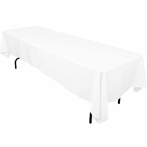 LinenTablecloth 60 x 126-Inch Rectangular Polyester Tablecloth White