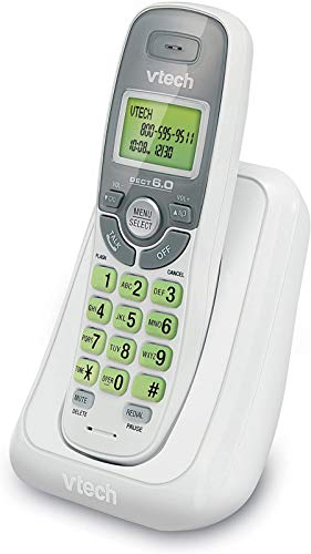 VTech DECT 6.0 Single Handset Cordless Phone with Caller ID, Backlit Keypad and Display (CS6114) - Without answering System, White