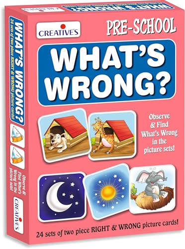 Creative's What's Wrong | Cards Game | Picture Educational Cards | Educational Learning with Fun for Kids | Observe & Find What's Wrong in The Picture Set | Educational Game for Kids 3 & Up
