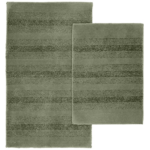 Garland Rug Essence Badteppich-Set, Nylon, waschbar, tiefes Fern, 2-teiliges Set