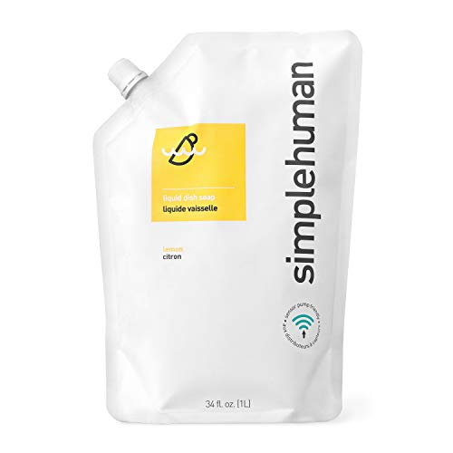 simplehuman CT1002EF Lemon Liquid Dish Soap Refill Pouch, 34 fl. Oz.