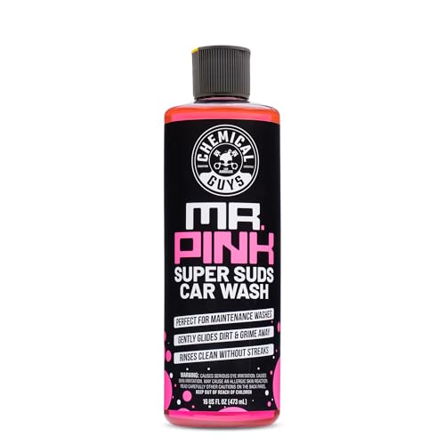 Chemical Guys Mr. Pink Foaming Car Wash Soap, High-Suds pH-Balanced Car Shampoo, Safe for Wax & Sealants, Works with Foam Cannons & Bucket Wash, Safe on All Paint Finishes, 16 oz, Candy Scent