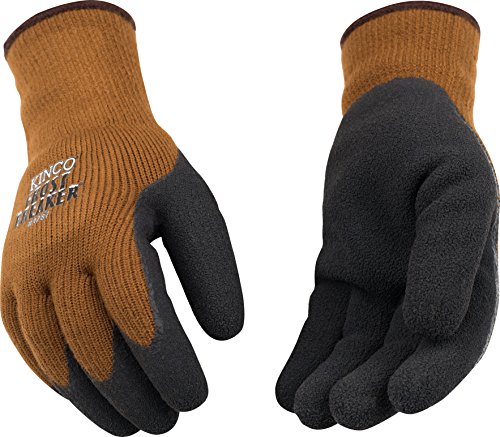 KINCO INTERNATIONAL - Frost Breaker Work Gloves, Thermal, Latex Palm, Brown Knit, Medium