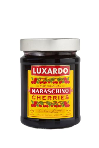 Luxardo Maraschino Cherries 400g (14.1 oz) | Candied Marasca Cherries soaked in Luxardo marasca cherry syrup | The ultimate cocktail cherry, used in the worlds best bars