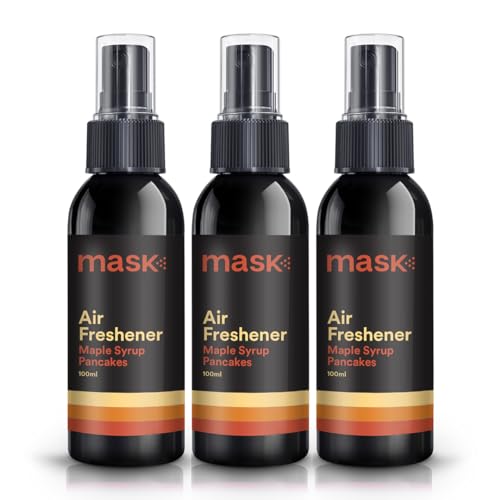 Mask - Air Freshener Spray, Bathroom Deodorizer, Travel Size Air Freshener, Long Lasting, Strong Odor Eliminator, Pet Odor Eliminator, Room Deodorizer, 10.2 Fl Oz, Maple Syrup Pancakes, Pack of 3