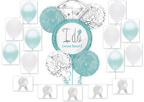 Robin's Egg Blue I DO Wedding Ring 20pc Bridal Shower Engagement Party Pack