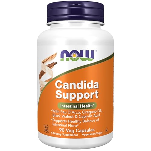 NOW Supplements, Bacillus Support with Pau D'Arco, Oregano Oil, Black Walnut & Caprylic Acid, 90 Veg Capsules