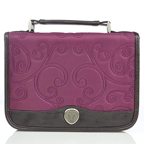 Classic Quilt Stitched Micro-Fiber Bible / Book Cover (Large, Purple)