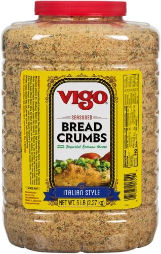 Vigo Italian Style Seasoned Bread Crumbs, with Imported Roman Cheese, 5 Pound (Pack of 1)