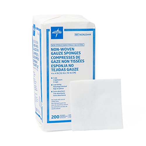 Medline Avant Gauze, Non-Woven and Non-Sterile Sponges, 4x4 Inch, 200-Count