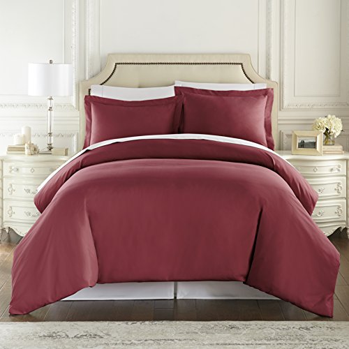 HC Collection 1500 Thread Count DUVET COVER,Full/Queen-Burgundy