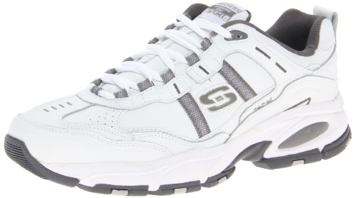 Skechers Men's Vigor 2.0 Serpentine Sneaker, White/Navy, 12 Wide